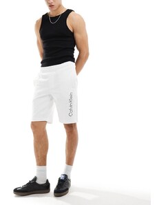 Calvin Klein - Degrade - Pantaloncini in jersey bianchi con logo-Bianco