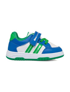 Sneakers primi passi bianche, verdi e blu da bambino Birilli&Monelli