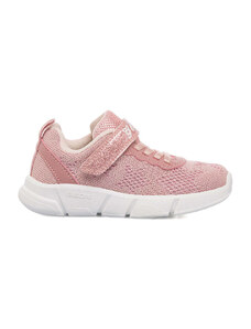 Sneakers traspiranti primi passi rosa in maglia brillante da bambina Geox Aril