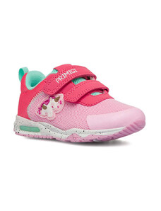 Sneakers primi passi rosa da bambina con luci nella suola Primigi Baby Air Light