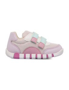 Sneakers traspiranti primi passi rosa e lilla da bambina Geox Iupidoo