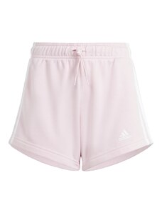 Pantaloncini sportivi rosa da bambina con strisce bianche adidas Essentials 3-Stripes