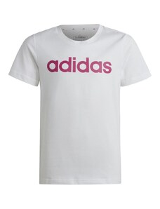 T-shirt bianca da bambina con logo sul petto adidas Essentials Linear Logo