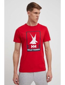 Helly Hansen t-shirt in cotone uomo colore rosso
