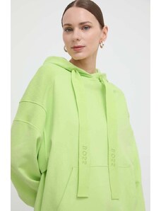 Boss Orange felpa in cotone donna colore verde con cappuccio