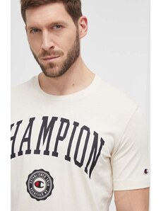 Champion t-shirt in cotone uomo colore beige 219852