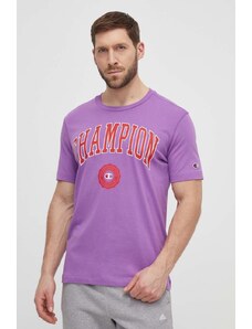 Champion t-shirt in cotone uomo colore violetto 219852