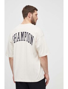 Champion t-shirt in cotone uomo colore beige 219855