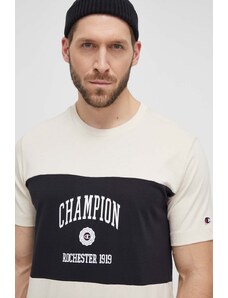 Champion t-shirt in cotone uomo colore beige 219853