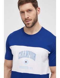 Champion t-shirt in cotone uomo colore blu 219853