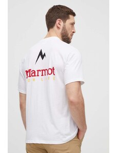 Marmot maglietta da sport Marmot For Life colore bianco