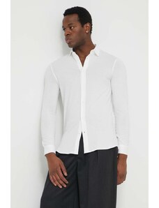 Armani Exchange camicia in cotone uomo colore bianco