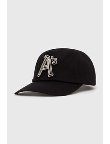 Aries berretto da baseball in cotone Column A Cap colore nero con applicazione SUAR90006