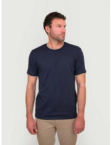 ANDREA MORANDO T-shirt girocollo in cotone con dettaglio bicolore BEIGE.