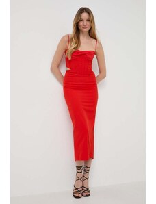 Bardot vestito colore rosso