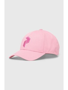 Peak Performance berretto da baseball in cotone colore rosa con applicazione