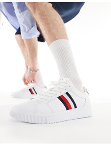 Tommy Hilfiger - Supercup - Sneakers bianche in pelle a righe-Bianco