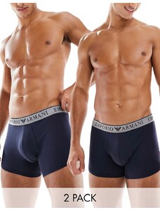 Emporio Armani - Bodywear - Confezione da 2 boxer aderenti blu navy
