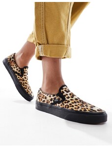 Vans Classic - Sneakers senza lacci con stampa leopardata-Nero