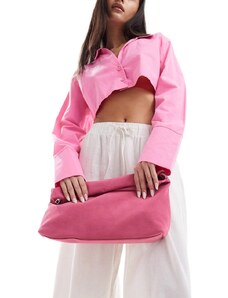 ASOS DESIGN - Pochette premium in camoscio rosa