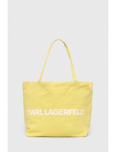 Karl Lagerfeld borsa a mano in cotone colore giallo