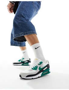 Nike - Air Max 90 - Sneakers bianche, grigie e verdi-Bianco
