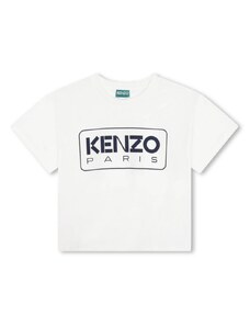 KENZO KIDS T-shirt bianca logo stampa