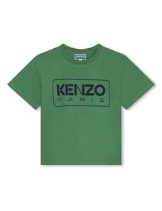 KENZO KIDS T-shirt verde logo stampa