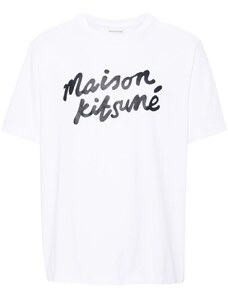 Maison Kitsuné T-shirt bianca handwriting