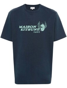 Maison Kitsuné T-shirt blu racing wheels
