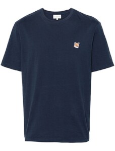 Maison Kitsuné T-shirt blu logo fox