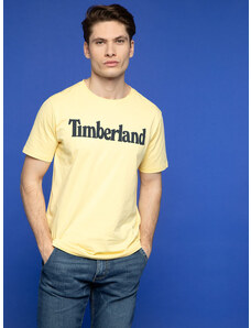 Timberland T-shirt Manica Corta Da Uomo Con Scritta Giallo Taglia L