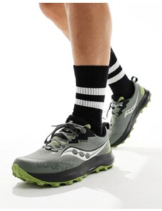 Saucony - Peregrine 14 GTX Neutral - Sneakers da trail color ramo e oliva-Grigio