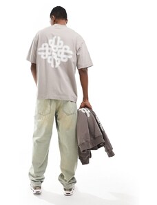 The Couture Club - T-shirt color moka con stampa con emblema sfocata-Neutro