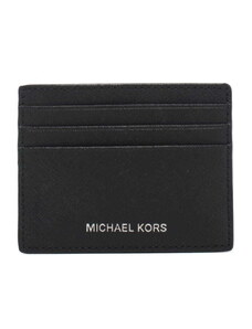 Michael Kors portacarte da uomo harrison cross grain con stampa logo mk black nero