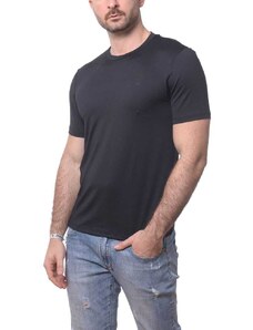 Blauer t-shirt da uomo a maniche corte in jersey di cotone nero