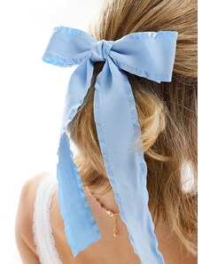 Reclaimed Vintage - Fiocco per capelli blu con bordo smerlato-Multicolore