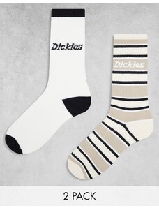 Dickies - Glade Spring - Confezione da due paia di calzini bianchi e beige-Multicolore