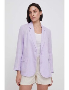 United Colors of Benetton giacca in lino colore violetto
