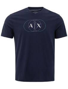 T-Shirt Scollo a V in Blu Armani Exchange M Blu 2000000015798