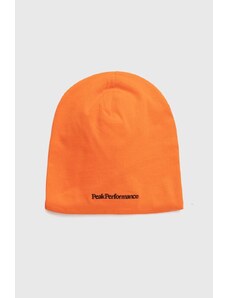 Peak Performance berretto in cotone colore arancione