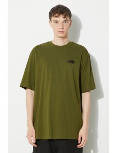 The North Face t-shirt in cotone M S/S Essential Oversize Tee uomo colore verde con applicazione NF0A87NRPIB1