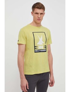 Helly Hansen t-shirt in cotone uomo colore giallo
