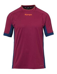 Kempa Prime Shirt, Maglietta da Pallamano con Scollo Asimmetrico da Uomo, Rosso Scuro/Blu Profondo, 3XL