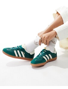 adidas Originals - Samba OG - Sneakers verde bosco e beige-Bianco