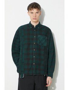 Needles camicia in cotone Flannel Shirt uomo colore verde NS303