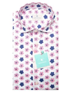 Bastoncino Camicia Bianca Simo M/L con fantasia floreale