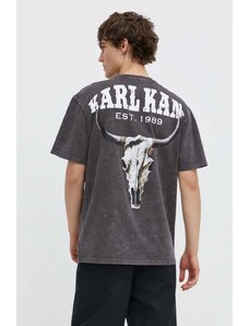 Karl Kani t-shirt in cotone uomo colore grigio