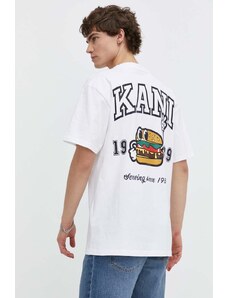 Karl Kani t-shirt in cotone uomo colore bianco con applicazione