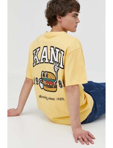 Karl Kani t-shirt in cotone uomo colore giallo